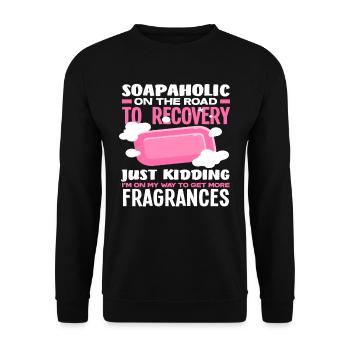 Soap Making Soapaholic On The Way To - Unisex Sweatshirt - black - Front - Alina (178cm) & Michal (187cm)