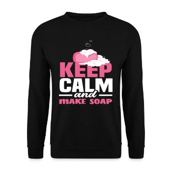 Garder son calme et fabriquer du savon - Sweat-shirt Unisexe - noir - Devant - Alina (178cm) & Michal (187cm)