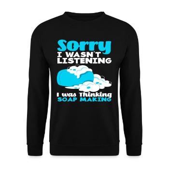 Entschuldigung, Ich Habe An Seifenherstellung - Unisex Pullover - Schwarz - Vorne - Alina (178cm) & Michal (187cm)