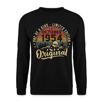 Birthday Gift | Vintage Born October 1954 - Unisex Sweatshirt - black - Front - Alina (178cm) & Michal (187cm)