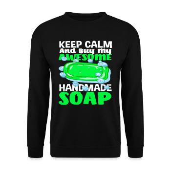 Stay calm and buy my fantastic - Unisex Sweatshirt - black - Front - Alina (178cm) & Michal (187cm)