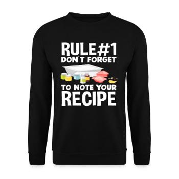 Rule number 1: Never forget your recipe - Unisex Sweatshirt - black - Front - Alina (178cm) & Michal (187cm)