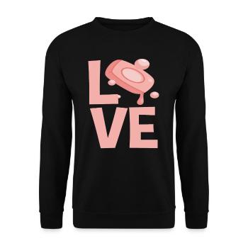 Seifenblasen Liebe Design - Unisex Pullover - Schwarz - Vorne - Alina (178cm) & Michal (187cm)