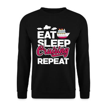 Eat Sleep Cruising Repeat Perfect Leisure Time - Unisex Sweatshirt - black - Front - Alina (178cm) & Michal (187cm)