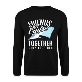 Freunde Die Zusammen Kreuzfahrt Machen Bleiben - Unisex Pullover - Schwarz - Vorne - Alina (178cm) & Michal (187cm)