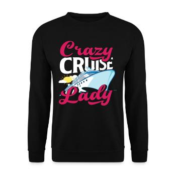 Crazy Cruise Lady Lustige Kreuzfahrt - Unisex Pullover - Schwarz - Vorne - Alina (178cm) & Michal (187cm)