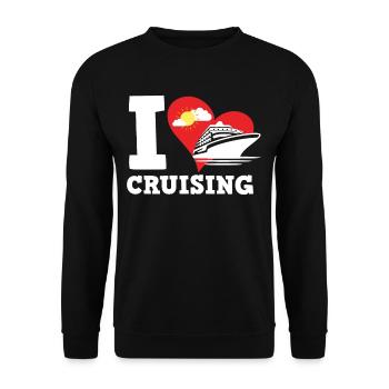 J’aime les croisières avec du cœur - Sweat-shirt Unisexe - noir - Devant - Alina (178cm) & Michal (187cm)