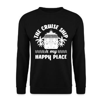 Cruise Ship My Place of Happiness - Unisex Sweatshirt - black - Front - Alina (178cm) & Michal (187cm)