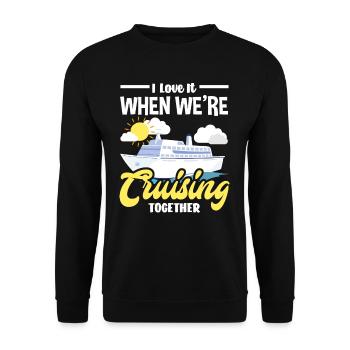 Ich Liebe Es Wenn Wir Zusammen Auf Kreuzfahrt - Unisex Pullover - Schwarz - Vorne - Alina (178cm) & Michal (187cm)