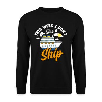 Diese Woche Egal: Kreuzfahrtschiff Urlaub - Unisex Pullover - Schwarz - Vorne - Alina (178cm) & Michal (187cm)