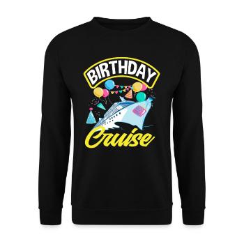 Geburtstagskreuzfahrt Partyspaß Ballons - Unisex Pullover - Schwarz - Vorne - Alina (178cm) & Michal (187cm)