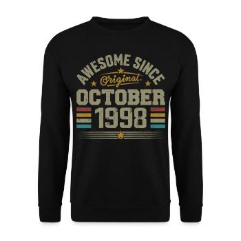 Born in October 1998 | Birthday October 1998 - Unisex Sweatshirt - black - Front - Alina (178cm) & Michal (187cm)