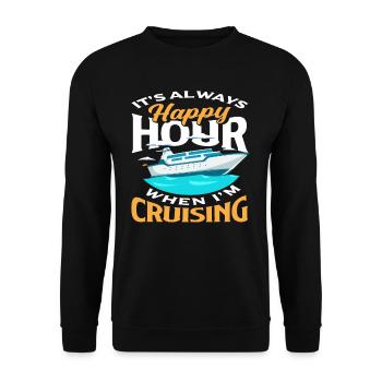 It's always happy hour at cruising - Unisex Sweatshirt - black - Front - Alina (178cm) & Michal (187cm)
