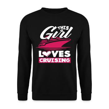 This Girl Loves Cruises - Unisex Sweatshirt - black - Front - Alina (178cm) & Michal (187cm)