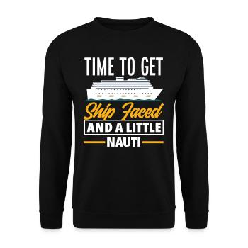 C’est l’heure du Ship Faced et du Nauti - Sweat-shirt Unisexe - noir - Devant - Alina (178cm) & Michal (187cm)
