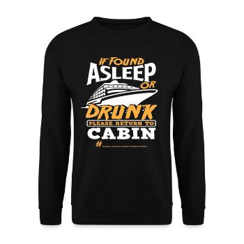 Wenn Betrunken Bitte Zurück Zur Kabine - Unisex Pullover - Schwarz - Vorne - Alina (178cm) & Michal (187cm)