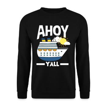 Ahoy Y'all Kreuzfahrtschiff Abenteuer - Unisex Pullover - Schwarz - Vorne - Alina (178cm) & Michal (187cm)