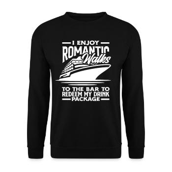 I enjoy romantic walks to the bar - Unisex Sweatshirt - black - Front - Alina (178cm) & Michal (187cm)