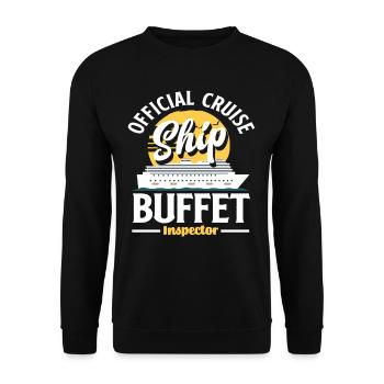 Offizieller Kreuzfahrt Schiff Buffet Inspektor - Unisex Pullover - Schwarz - Vorne - Alina (178cm) & Michal (187cm)