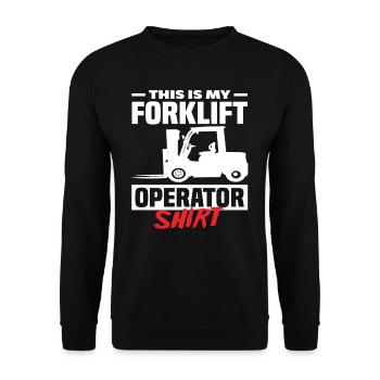 Dies Ist Mein Gabelstaplerfahrer Shirt - Unisex Pullover - Schwarz - Vorne - Alina (178cm) & Michal (187cm)