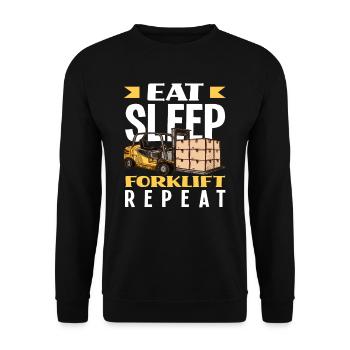 Forklift Driver Lifestyle: Food Sleep - Unisex Sweatshirt - black - Front - Alina (178cm) & Michal (187cm)