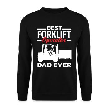 Best Forklift Driver Dad Ever - Unisex Sweatshirt - black - Front - Alina (178cm) & Michal (187cm)