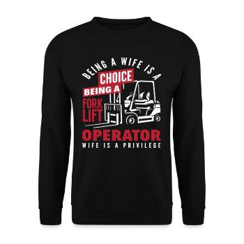 Choix du conducteur de chariot élévateur Privilege Design - Sweat-shirt Unisexe - noir - Devant - Alina (178cm) & Michal (187cm)