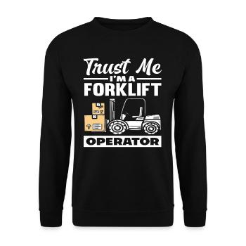 Trust me I'm a forklift driver - Unisex Sweatshirt - black - Front - Alina (178cm) & Michal (187cm)
