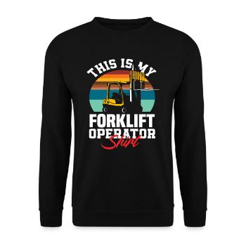 This Is My Forklift Driver Shirt - Unisex Sweatshirt - black - Front - Alina (178cm) & Michal (187cm)