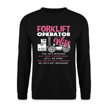 Forklift Driver Woman Funny Saying - Unisex Sweatshirt - black - Front - Alina (178cm) & Michal (187cm)
