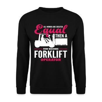 Forklift Driver Strength - Unisex Sweatshirt - black - Front - Alina (178cm) & Michal (187cm)