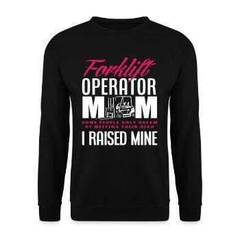Gabelstaplerfahrer Mama Held - Unisex Pullover - Schwarz - Vorne - Alina (178cm) & Michal (187cm)