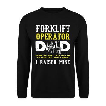 Gabelstaplerfahrer Papa Mein Held - Unisex Pullover - Schwarz - Vorne - Alina (178cm) & Michal (187cm)