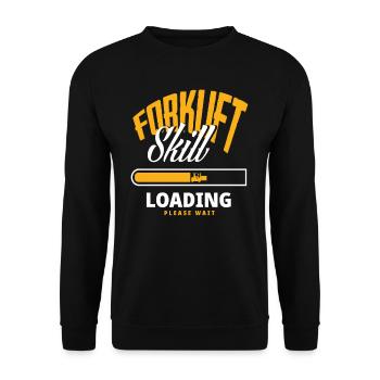 Gabelstapler Fertigkeit Laden Bitte Warten - Unisex Pullover - Schwarz - Vorne - Alina (178cm) & Michal (187cm)