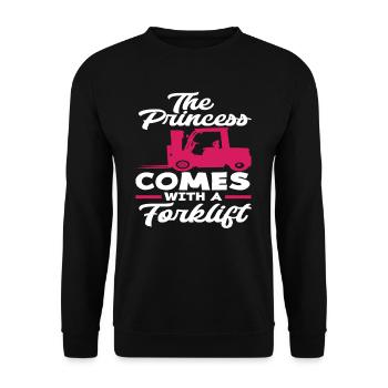 The princess comes with a forklift - Unisex Sweatshirt - black - Front - Alina (178cm) & Michal (187cm)