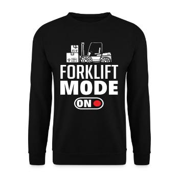 Forklift Mode On - Funny Saying for - Unisex Sweatshirt - black - Front - Alina (178cm) & Michal (187cm)