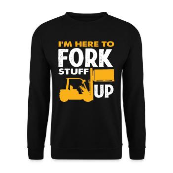 I'm here to pile things up - Unisex Sweatshirt - black - Front - Alina (178cm) & Michal (187cm)