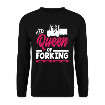 Queen Of Forking - Forklift Women Power - Unisex Sweatshirt - black - Front - Alina (178cm) & Michal (187cm)