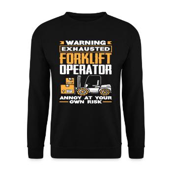 Avertissement conducteur de chariot élévateur épuisé problème sur - Sweat-shirt Unisexe - noir - Devant - Alina (178cm) & Michal (187cm)