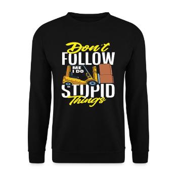 Ne me suivez pas, je fais des bêtises - Sweat-shirt Unisexe - noir - Devant - Alina (178cm) & Michal (187cm)
