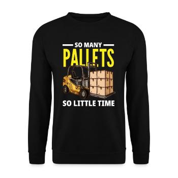 So Viele Paletten So Wenig Zeit - Unisex Pullover - Schwarz - Vorne - Alina (178cm) & Michal (187cm)