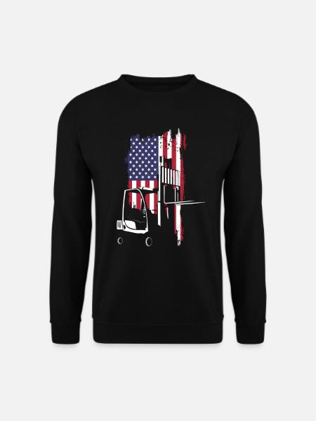 Forklift Driver USA Flag - Unisex Sweatshirt - black
