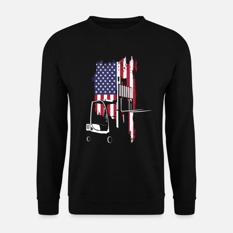 Gabelstapler Fahrer USA Flagge - Unisex Pullover - Schwarz