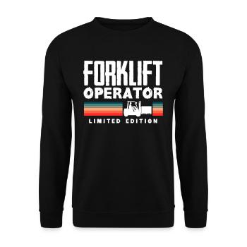 Conducteur de chariot élévateur en édition limitée - Sweat-shirt Unisexe - noir - Devant - Alina (178cm) & Michal (187cm)