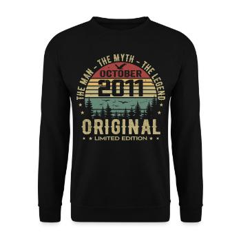 Homme Cadeau D'anniversaire 2011 Octobre 2011 - Sweat-shirt Unisexe - noir - Devant - Alina (178cm) & Michal (187cm)