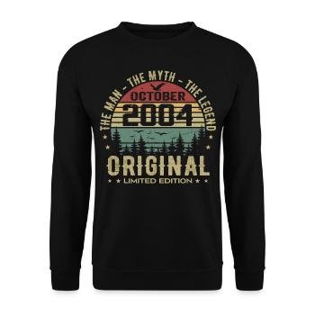 Mann Geburtstagsgeschenk 2004 Oktober 2004 - Unisex Pullover - Schwarz - Vorne - Alina (178cm) & Michal (187cm)