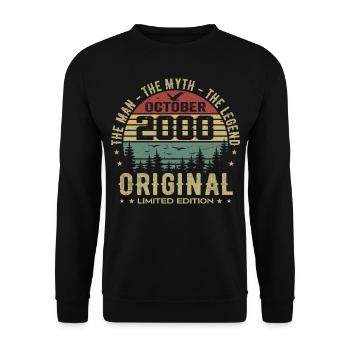 Man Birthday Gift 2000 October 2000 - Unisex Sweatshirt - black - Front - Alina (178cm) & Michal (187cm)