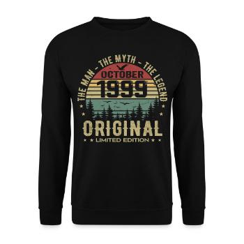 Homme Cadeau D'anniversaire 1999 Octobre 1999 - Sweat-shirt Unisexe - noir - Devant - Alina (178cm) & Michal (187cm)
