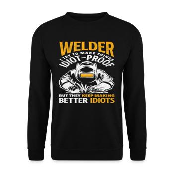 Un soudeur essaie de rendre les choses infaillibles - Sweat-shirt Unisexe - noir - Devant - Alina (178cm) & Michal (187cm)