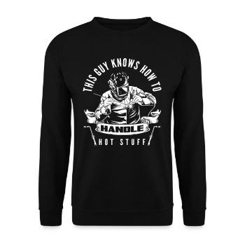 Welder knows how to handle hot stuff - Unisex Sweatshirt - black - Front - Alina (178cm) & Michal (187cm)